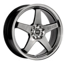 Enkei EV5 17x7 5x100/114.3 45mm Offset 72.6 Diámetro de perno Hyper Black con rueda de labio mecanizada