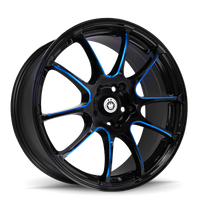 Konig Illusion 18x8 5x114.3 ET45 Black/Ball Cut Blue