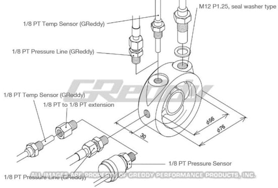 Adaptador de bloque de filtro de aceite universal GReddy (gre12002801)