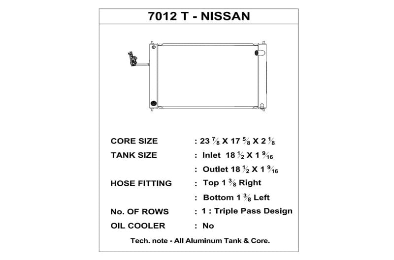 Radiador CSF 08-17 Nissan 370Z M/T (csf7012T)