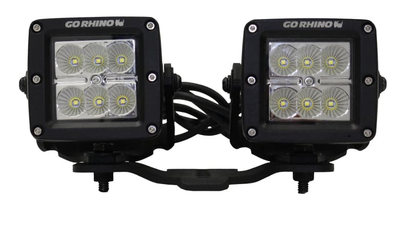 Go Rhino 18-20 Jeep Wrangler JL/JLU/Gladiator JT Soporte de luz - Dos cubos de 3 pulgadas