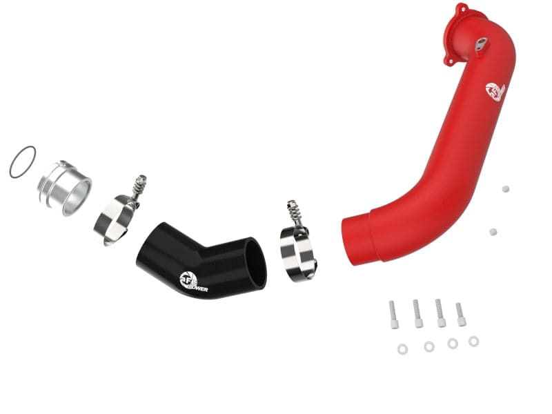 aFe 2021 Toyota Supra GR (A90) I4-2.0L (t) B48 BladeRunner Red 2-3/4in Aluminum Charge Pipe (afe46-20488-R)