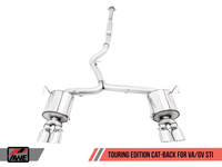 Escape Cat-Back AWE Tuning Touring Edition con. Puntas plateadas cromadas de 102 mm para STi 2015+ y WRX/STi Sedan 11-14