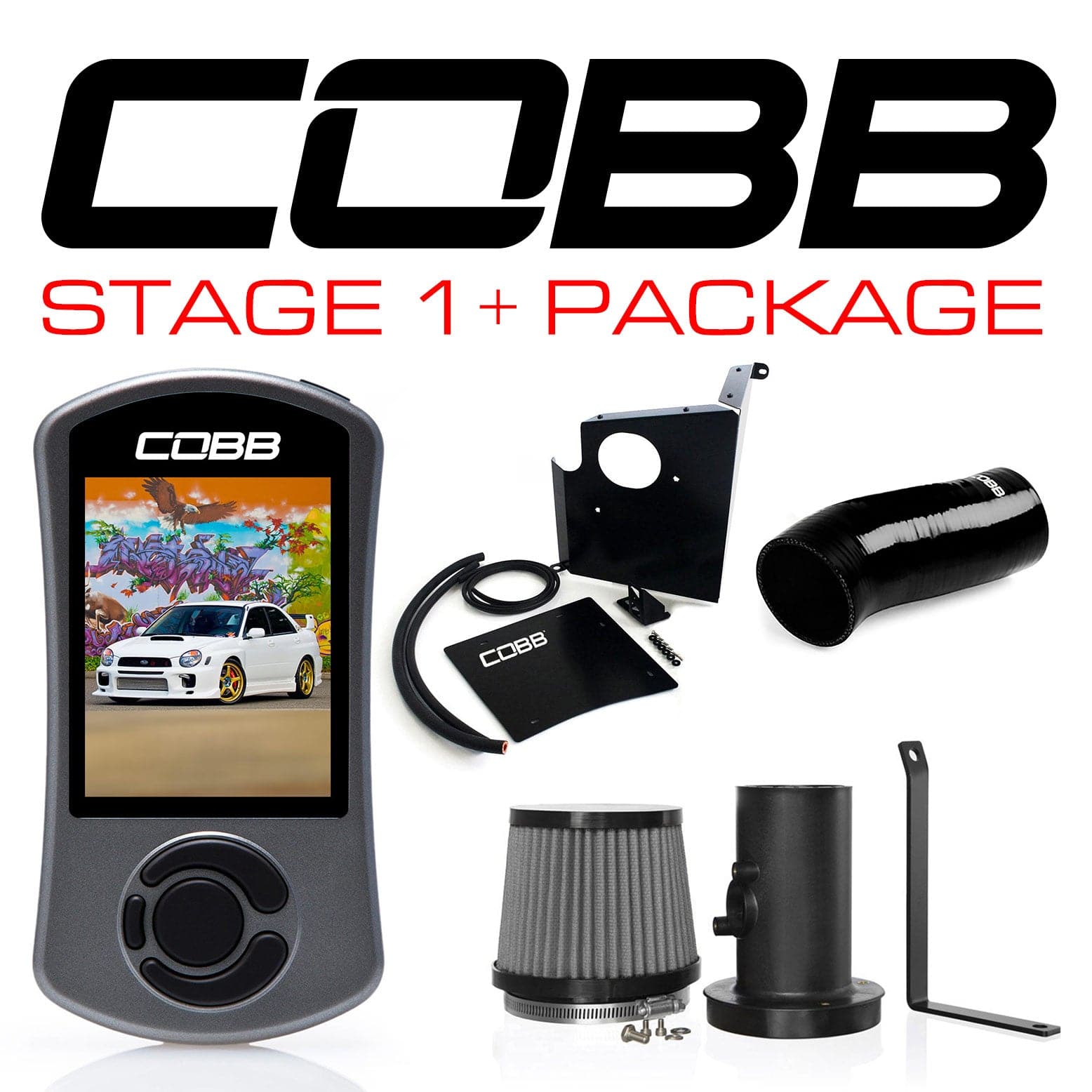 Cobb 02-05 SUBARU WRX STAGE 1+ POWER PACKAGE W/V3 (cobb612X01P-BK)