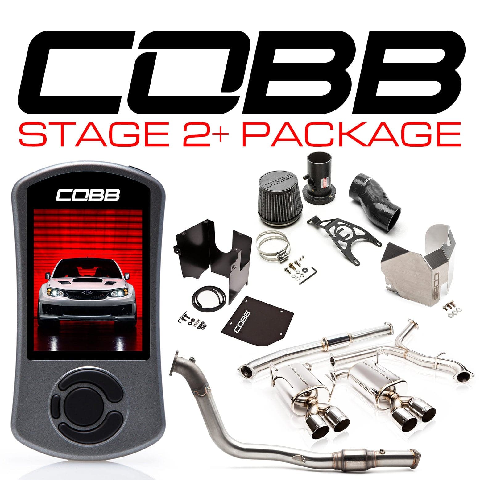 Cobb 11-14 Subaru STI (Sedan) Stage 2+ Power Package - Black (cobb615X82P-BK)