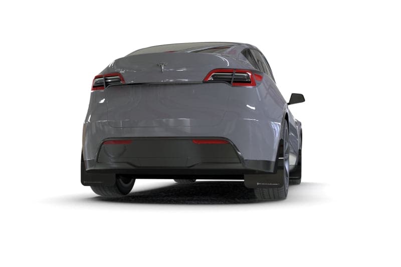 Rally Armor 20-23 Tesla Model Y Guardabarros negro - Logotipo negro metálico