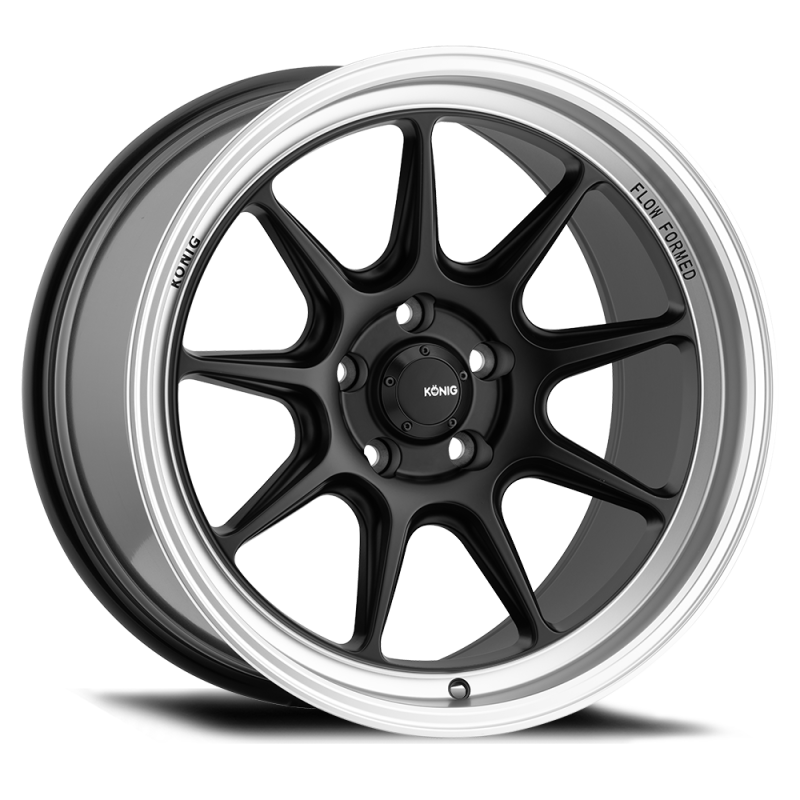 Konig Countergram 15x8 4x100 ET25 Negro Mate / Labio Mecanizado Mate