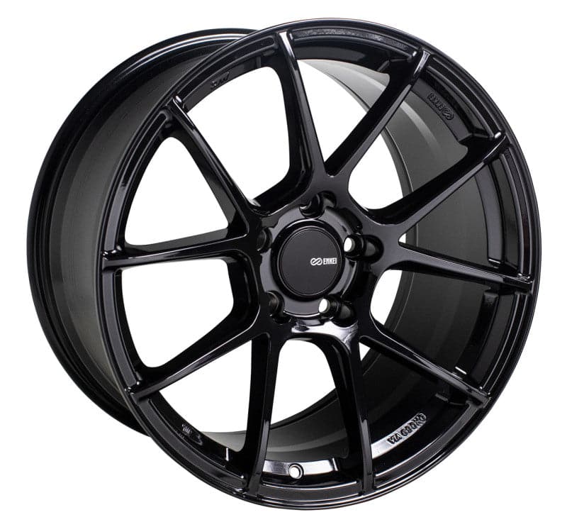 Rueda Enkei TS-V 17x8 5x100 45 mm con compensación y diámetro de 72,6 mm, color negro brillante