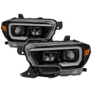 xTune Toyota Tacoma 16-18 DRL Faros delanteros con barra de luz - Negro PRO-JH-TTA16-LBDRL-BK