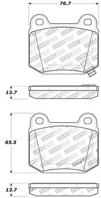 StopTech ST-22 2-Piston Rear Caliper Brake Pads for 04-17 STi, 17-21 BRZ/86, 350Z/G35, Evolution 03-06