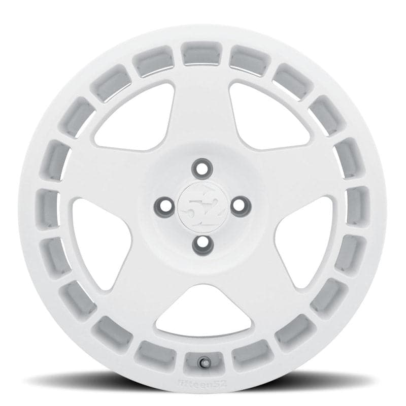 quince52 Turbomac 17x7.5 4x108 42mm ET 63.4mm Rueda blanca Rally con orificio central (TURRW-77548+42)