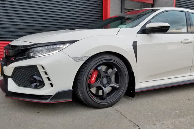 Rally Armor 17+ Honda Civic Type R UR Faldilla guardabarros blanca con logotipo rojo