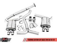 AWE Tuning Touring Edition Cat-Back Exhaust w. 102mm Chrome Silver Tips for 2015+ STi and 11-14 WRX/ STi Sedan