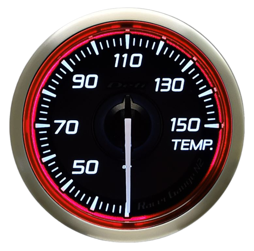 DEFI Racer Temp Gauge N2 52mm SI 30-150 Deg C Red (defiDF16303)