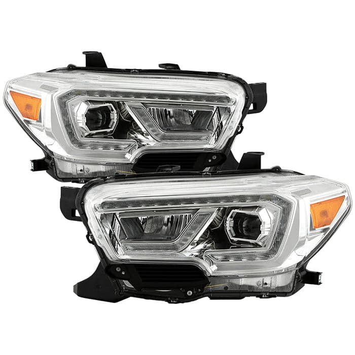 xTune Toyota Tacoma 16-19 SR & SR5 Model LED DRL Projector Headlights- Chrome PRO-JH-TTA16-FLED-SR-C (spy9050077)