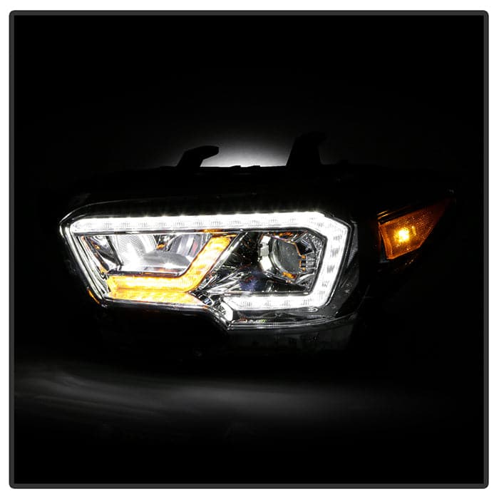 xTune Toyota Tacoma 16-19 SR & SR5 Model LED DRL Projector Headlights- Chrome PRO-JH-TTA16-FLED-SR-C