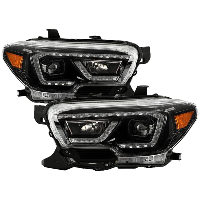 xTune Toyota Tacoma 2016-2019 TRD LED DRL Projector Headlights- Black PRO-JH-TTA16-FLED-TRD-BK (spy9050084)