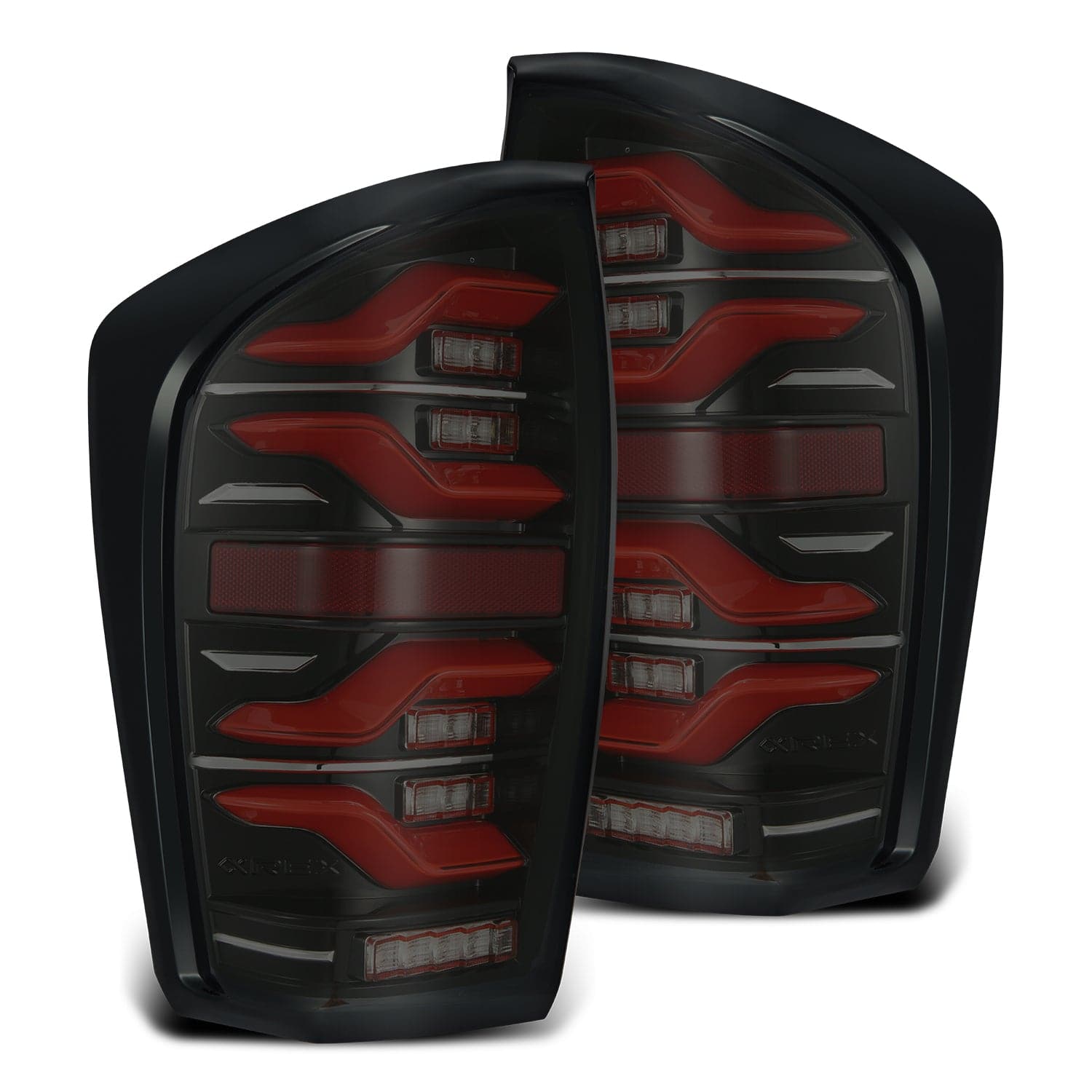 AlphaRex 16-21 Toyota Tacoma LUXX LED Taillights Blk/Red w/Activ Light/Seq Signal (arx680000)