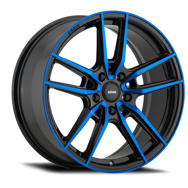 Konig Myth 18x8 5x108 ET43 Negro brillante con capa transparente tintada en azul