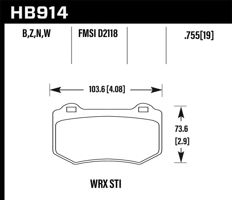 Hawk 2018-2022 Subaru WRX STI Pastillas de freno de calle de cerámica de rendimiento