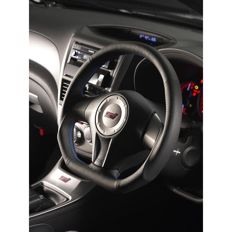 DAMD D-Shaped Blue Stitch Steering Wheel - 05-07 WRX/ STi, 04-06 Legacy/ Outback, & 05-08 Forester