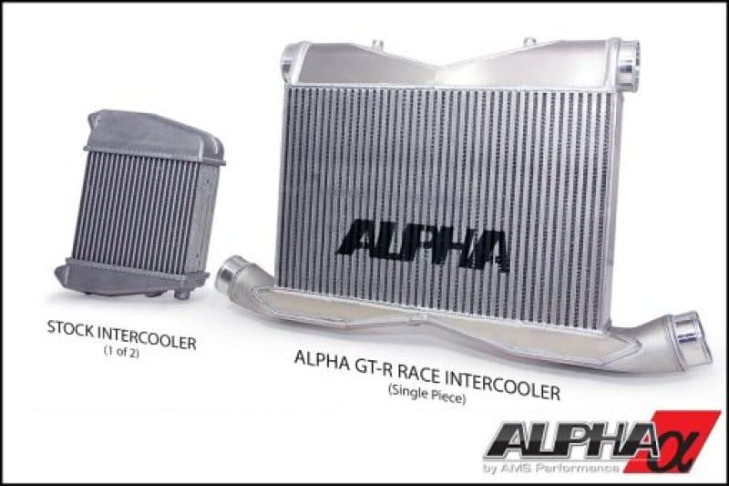 AMS Performance 09-11 Nissan GT-R Alpha Race Intercooler de montaje frontal con logotipo