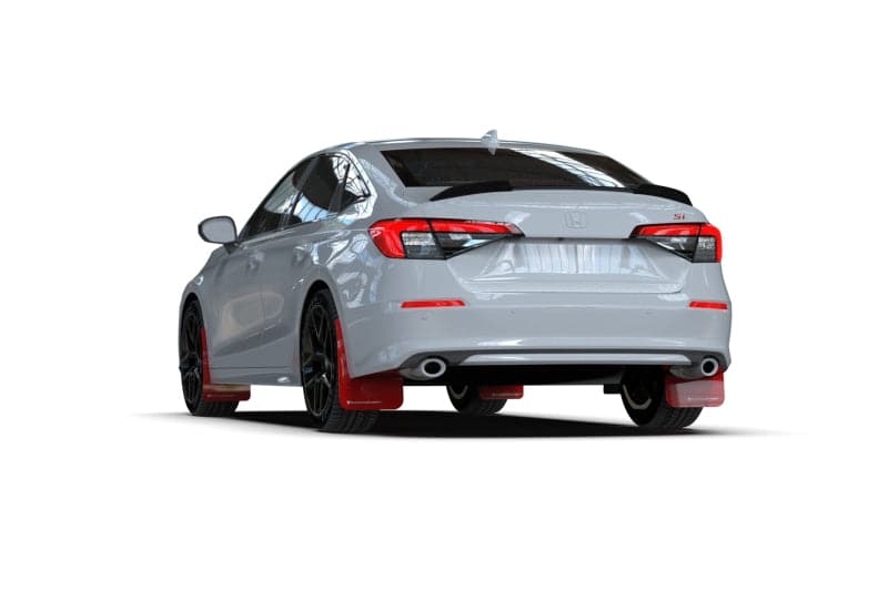 Rally Armor 2022+ Honda Civic (Incl. Si/Sport/Touring) UR Red Mud Flap w/ White Logo (MF90-UR-RD/WH)