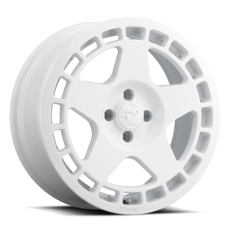 quince52 Turbomac 17x7.5 4x108 42mm ET 63.4mm Rueda blanca Rally con orificio central (TURRW-77548+42)