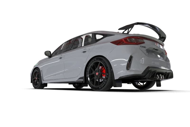 Rally Armor 2023+ Honda Civic Type R Guardabarros negro Logotipo gris