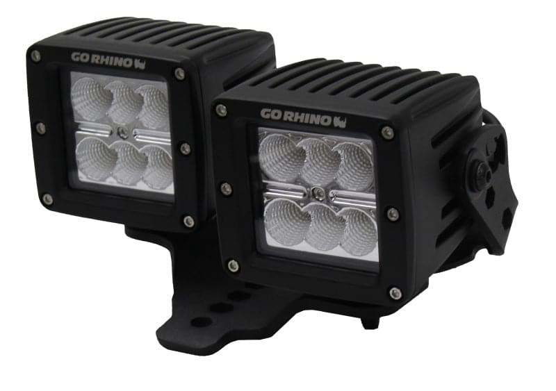 Go Rhino 18-20 Jeep Wrangler JL/JLU/Gladiator JT Soporte de luz - Dos cubos de 3 pulgadas