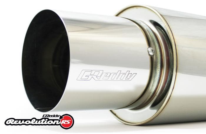 Silenciador GReddy Universal Revolution RS - Punta de 3 pernos de 2,5 pulgadas