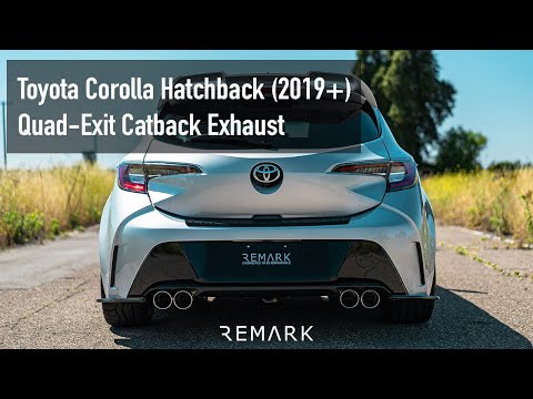 Remark 2019+ Toyota Corolla Hatchback Quad-Exit Cat-Back Exhaust Burnt Stainless Steel (RK-C4063T-01P)