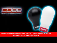 Cobb Subaru 6-Speed Weighted COBB Knob - Black (Incl. Both Red + Blk Collars) (213360-BK)