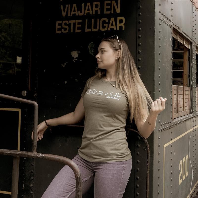 Camiseta Mujer Kami Speed ​​x Subaru Japan - Verde militar