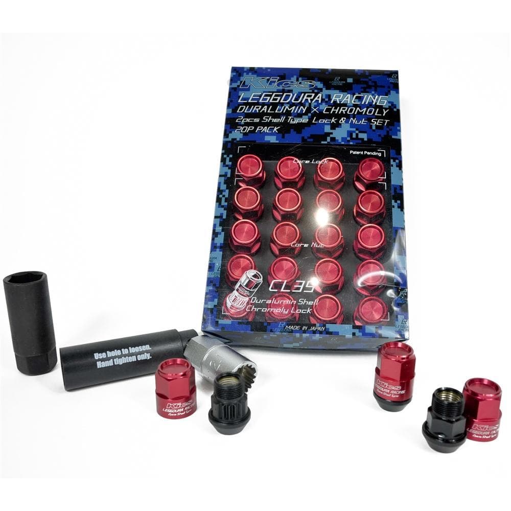 Kics Leggdura 2-Piece 35mm 12X1.50 Red Lugnuts