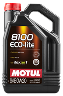 Aceite de motor sintético Motul 5L 8100 0W20 ECO-LITE (Caja de 4)