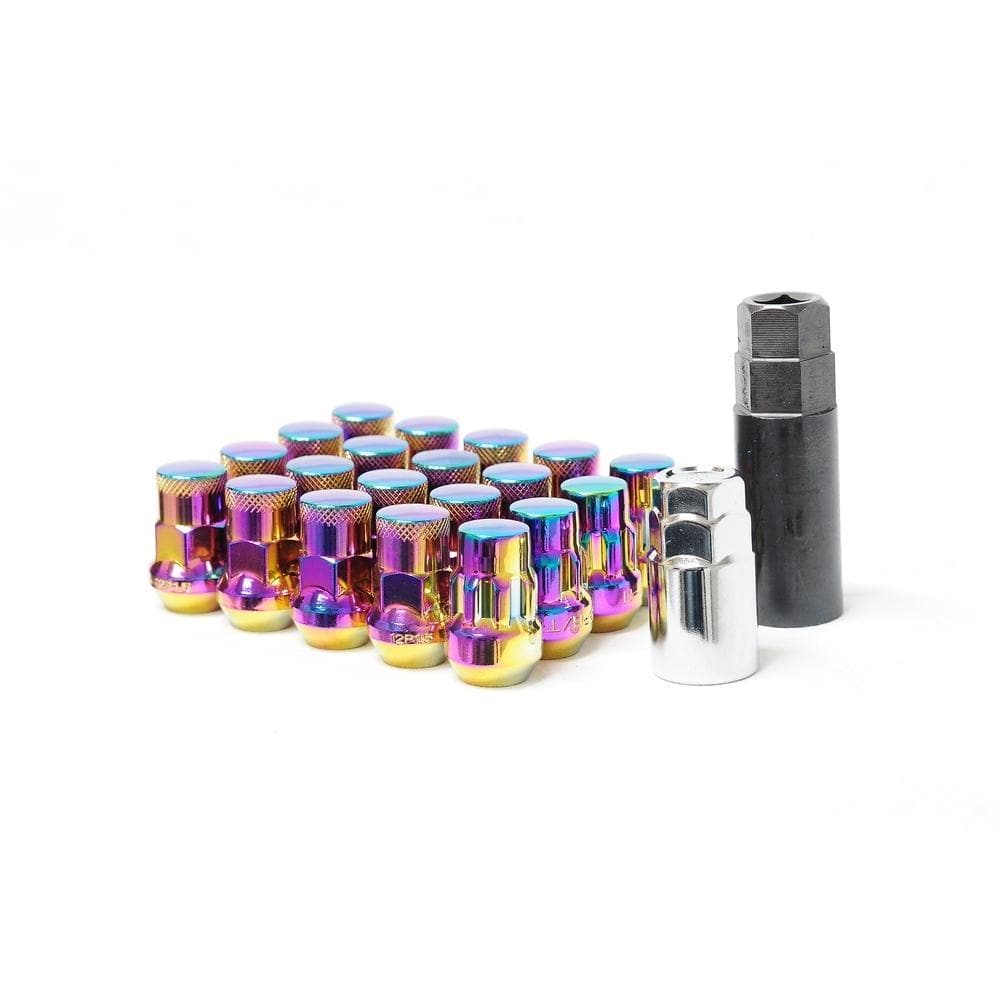 Muteki Closed Ended SR35 Lug Nuts & Lock Kit - 12x1.25 - Neo Chrome