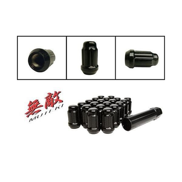 Muteki Short Closed Ended Lug Nut Locks - 12x1.5 Deep Black