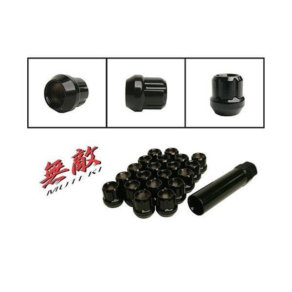 Muteki Short Open Ended Lug Nut Locks - 12x1.25 Deep Black