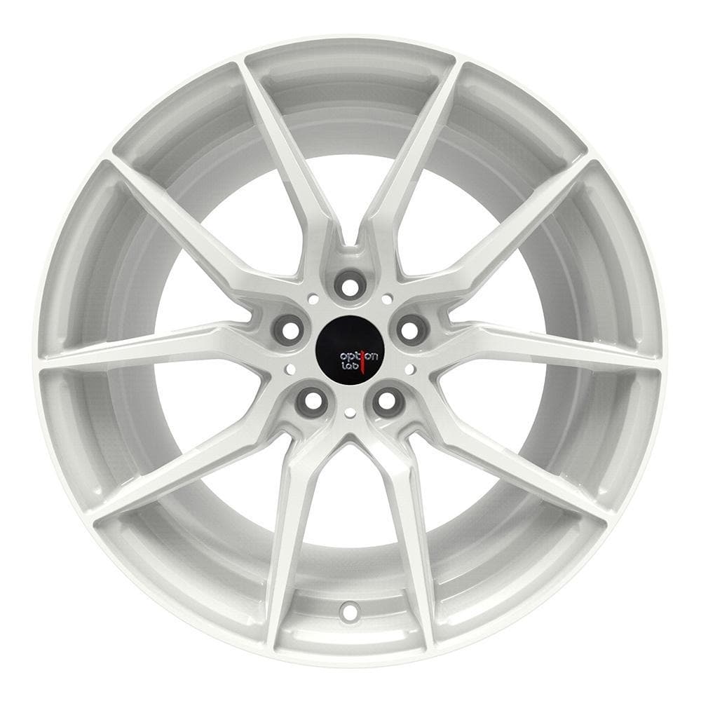 Option Lab Onyx White R716 18x9.5 +35 5x114.3 2015+ Subaru WRX and WRX STI