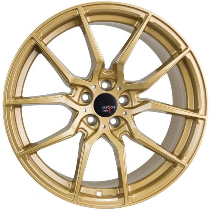 Option Lab R716 18x8.5" +35 5x114.3 en rueda dorada Top Secret