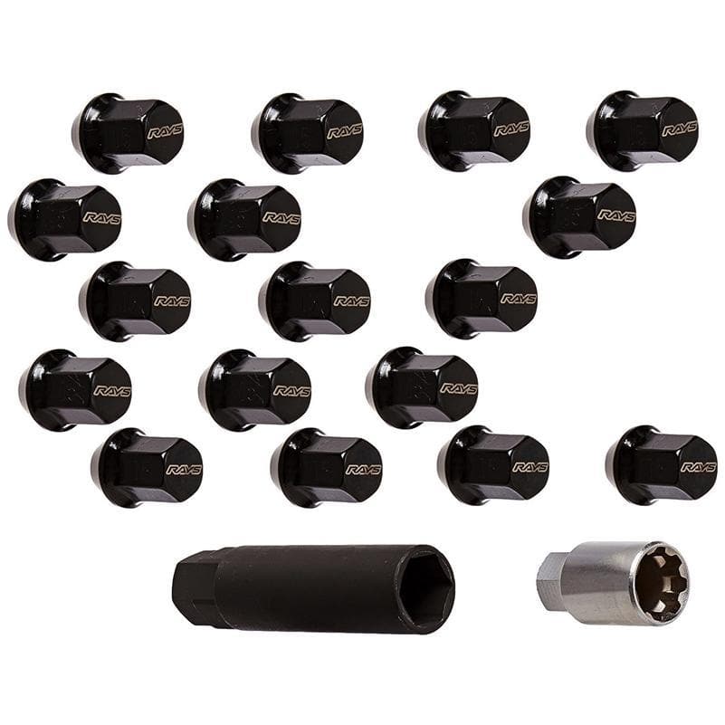 Rays 17HEX Lug Nuts + Locks - Black | 12x1.25 (W1712125B)