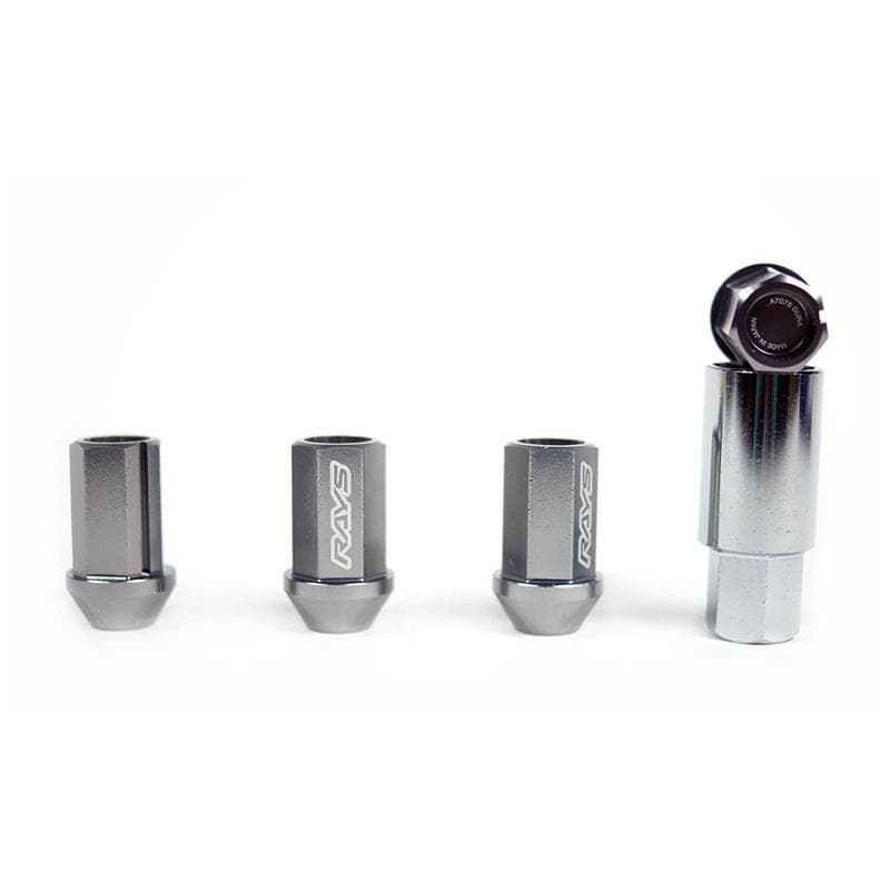 Rays Dura Nut L42 Gunmetal Lug Nuts & Locks in M14x1.5