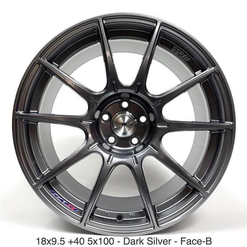 SSR GTX01 18x9.5+40 5x100 en Plata Oscuro