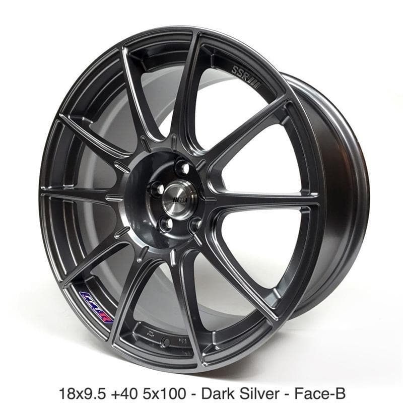 SSR GTX01 18x9.5 + 40 5x100 in Dark Silver