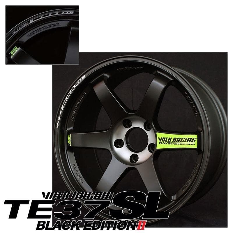 Volk Racing TE37 SL Black Edition II - 18x9.5 +43 5x100 - Pressed Black Rim REDOT